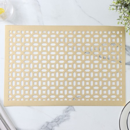 Serving napkin on the table "Faces", 45 × 30 cm, gold color-3