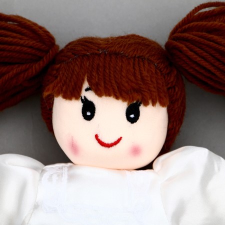 Soft toy "Doll" in a white dress, on a suspension, 25 cm-1