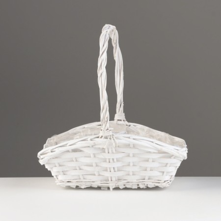 Wicker basket 33x20h9/13/33 b23x13, white, willow-1