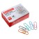 Office paper clips 28 mm, colored, 100 pieces, cardboard box
