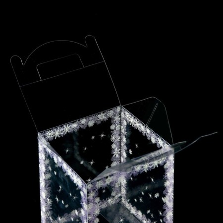 New Year. Box gift New Year folding PVC "Winter" 12 x 12 x 15 cm.-6
