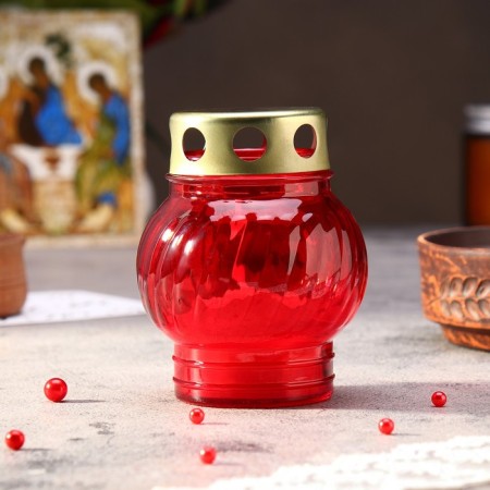 Candle Paraffin Memorial in a glass candlestick