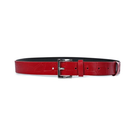 Belt belt children's genuine leather 46622 red 100x3x0.3 cm-3