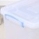 Storage container with a lid Ricco, 35 l, 50 × 31 × 28 cm, on wheels, color transparent