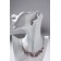 Set 2 objects: earrings, necklaces "leaflets", pink color in silver, 40 cm