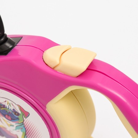 Roulette "Piggon" with a rubberized handle, 3 m, up to 15 kg, cable, pink-yellow-3