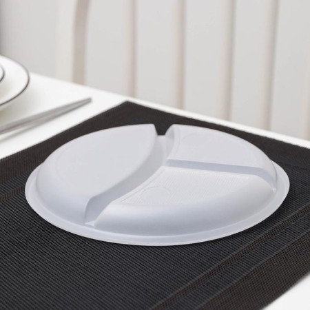 Plastic plastic disposable, d = 20.5 cm, 3 sections, white color-2