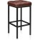 Har lobe metal stool/eco -leather, black/brown 34x34x65 cm