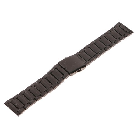 Solomon watch strap, 24 mm, metal, L-22.5 cm, black chrome