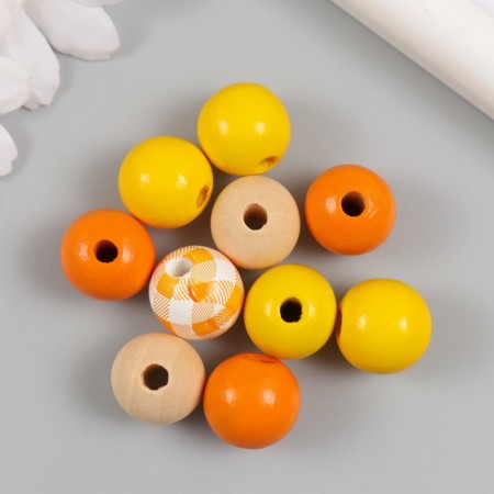Beads for creativity tree "Shades of autumn" set 10 pcs d = 1.6 cm