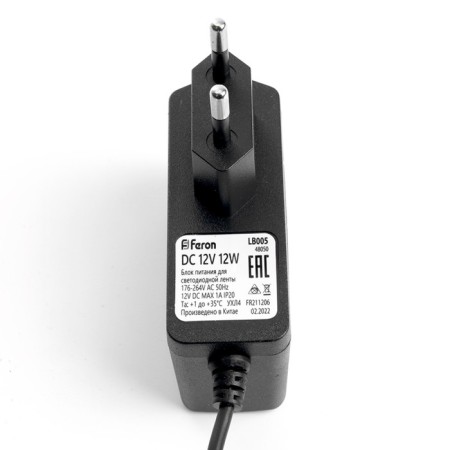 Electronic transformer for 12 W LED tape, Feron, LB005, 1A, 12 W-4