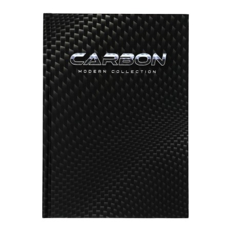 Note book A5 160 sheets in the "Carbon" line, solid cover, matte lamination, foil embossing, offset block 65 g/m2