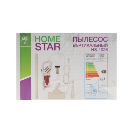 Homestar HS-1026 vacuum cleaner, vertical, 400 watts, dry cleaning, 0.4 l, white-6