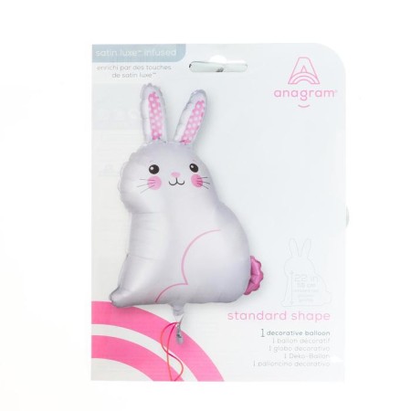 Foil ball 22 "White Bunny", figure, satin-1