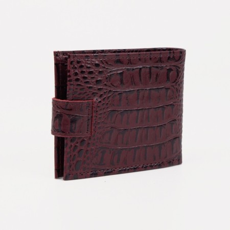 Women's wallet on the button, burgundy color-1