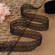 Capricon lace, 30 mm × 10 ± 1 m, black color