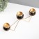 Summary Metal for 3 candles "black marble with golden veins - zig -zag" gold 41x19cm