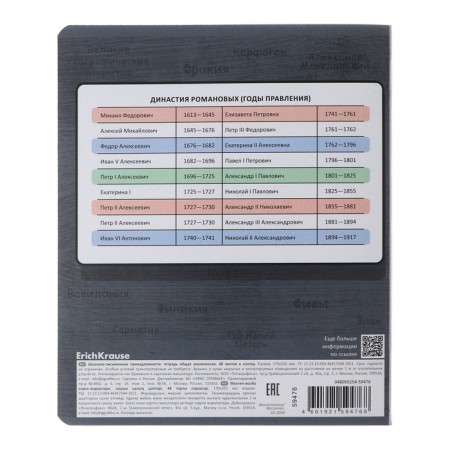 A set of subject notebooks 48 sheets, 12 pieces, Erichkrause "Chubrik", plastic cover silk-screen covers, Blok Offset 100%, information block-19