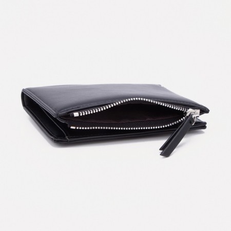 Women's wallet on the button, black color-3