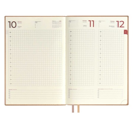 Dated 2025 diary, Escalada, A5+ 176 sheets, integral cover, artificial leather, foil embroidery, lies, block 80 g/m2, beige-2