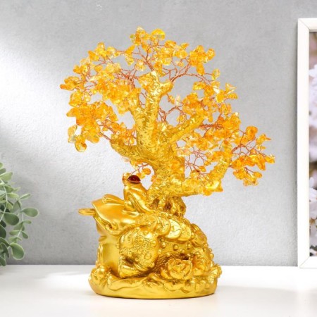 Bonsai souvenir 240 stones "Cash toad at the amber tree" 25x19x13 cm