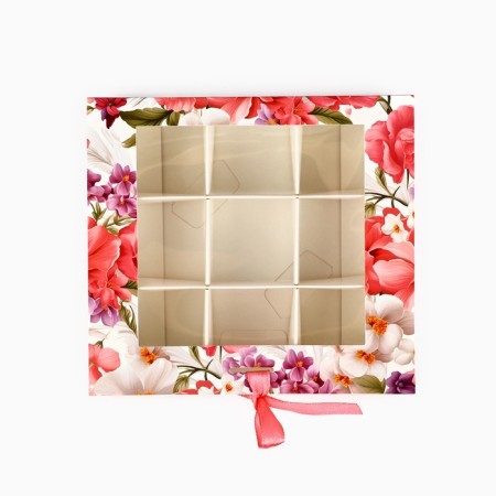 Box for 9 sweets with the cells "the most beautiful" 14.5 x 13.5 x 3.5 cm-2