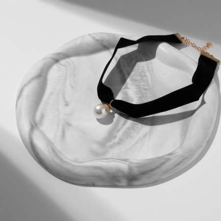 Choker "Ball", pearl, black color, l = 30 cm-4