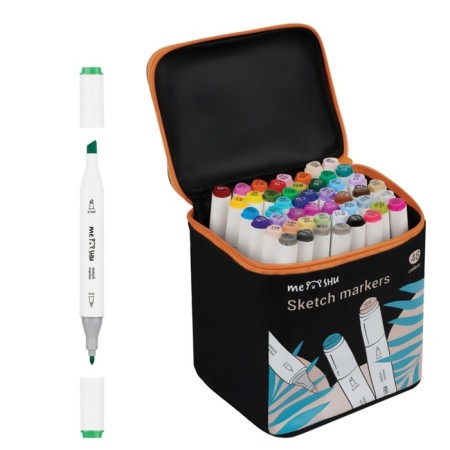 Set of markers of artist Meshu 48 Center, Basic colors (2st: Poolev2.0/Klin6.0), Tripran, Textile-9