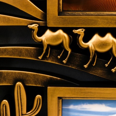 Photo frame Plastic in 3 photos 10x15 cm "Desert Caravan" Dark Gold 32x27 cm-1
