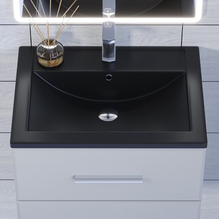 Sink uperwood Foster Quartz, quartz, 60 cm, black matte, coal-1