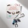 Pin-shaped 3 pendants “Hams Hand with a horseshoe and bead”, 5 cm, blue color in silver