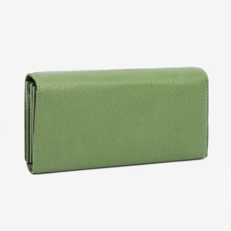 Women's wallet on magnets, green color-1
