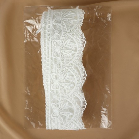 Lace on a grid, 60 mm × 11 ± 1 m, white color-2