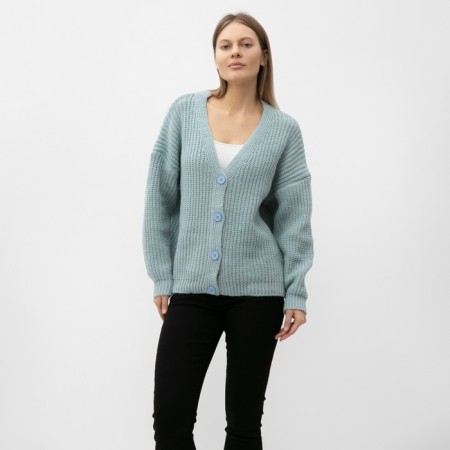 Cardigan female, blue color, One Size (46-52)