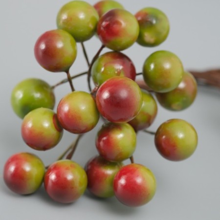 Decor for creativity "Berries" length 1.2 cm, red-green-2