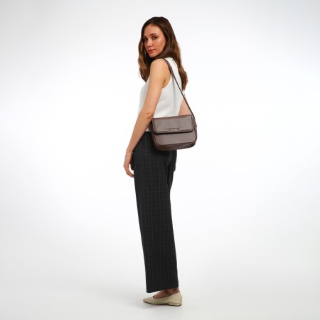 Women's bag Textura, messenger, small size, brown color-7
