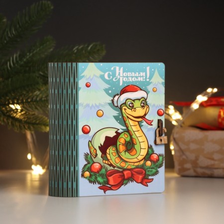 New Year's Building Broke "Happy New Year. Snake in a hat" 14x12x5 cm
