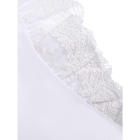 Knitted blouse with volumetric lace sleeves, height 128 cm-9