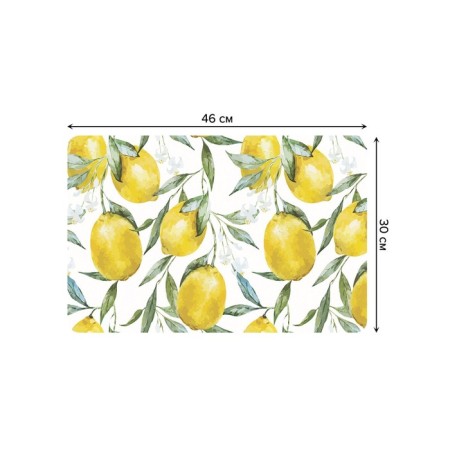 A set of napkins for setting the table “Branches of Lemon”, rectangular, rounded edges, size 30x46 cm, 4 pcs-2