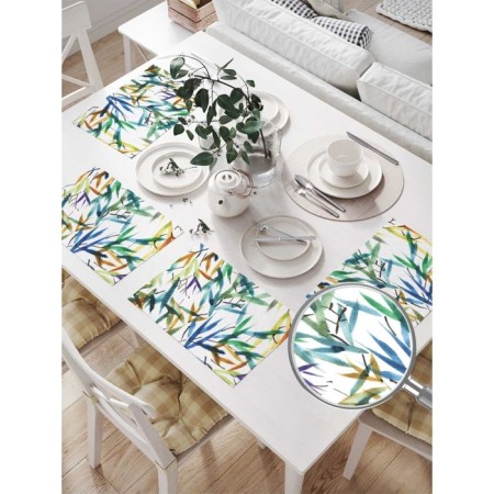 A set of napkins for setting the table "Paints of leaves", rectangular, size 32x46 cm, 4 pcs-1