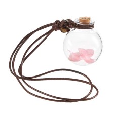 A bottle for a flavor in a car suspended with a pink flower, 10 ml
