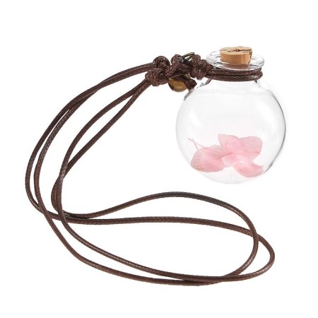 A bottle for a flavor in a car suspended with a pink flower, 10 ml