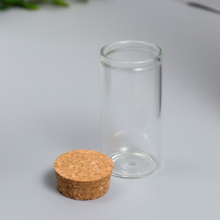 Decor for creativity Glass with a cork "Sausage" 6x3x3 cm-1