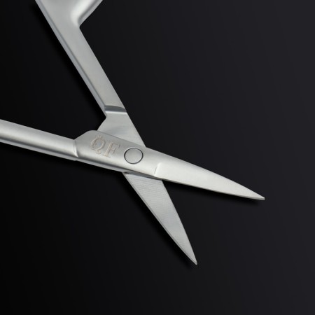 Manicure scissors "Premium satin", narrow, straight, matte, 9.6 cm, silver color-8