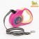 Roulette "Piggon" with a rubberized handle, 3 m, up to 15 kg, cable, pink-yellow