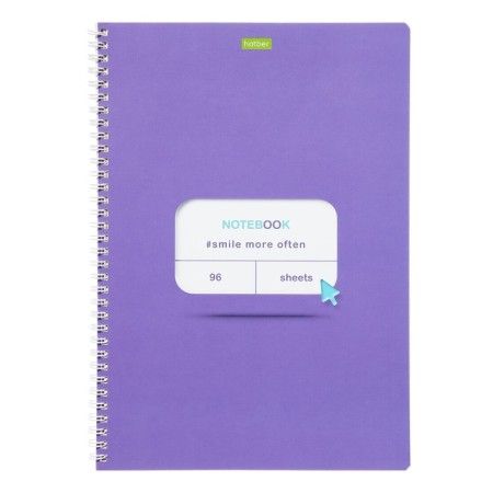 Note book A4, 96 sheets in the Click Cage, covered cardboard, embossing, block No. 2 (gray sheets), 3v mix-5