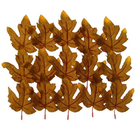 Decor "Autumn sheet" set of 15 pcs., Size 1 pc. - 9 × 11 × 0.2 cm, brown color