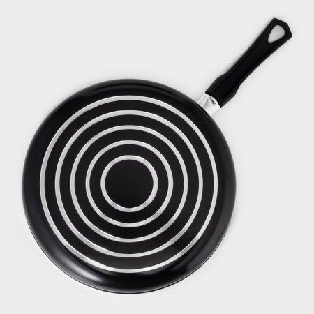 Steven Consul, 3.7 l, d = 26 cm, glass cover, plastic handle, anti -stick coating, black color-3