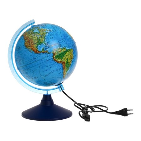 Physico-political globe "Globen", interactive, embossed, diameter 210 mm, with backlight, with glasses