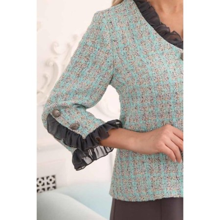 Female jacket, size 46, green color-10